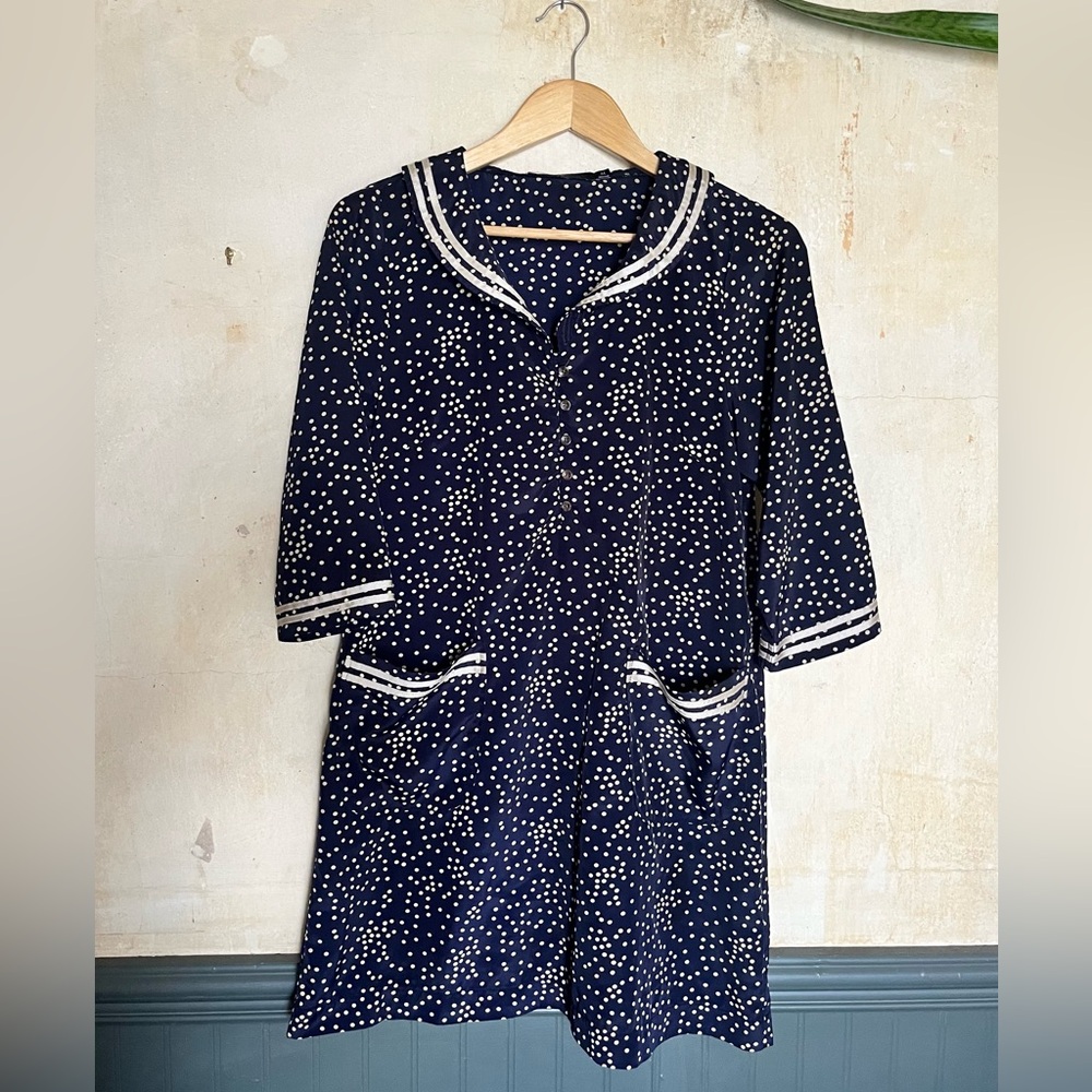 DEAR CREATURES Porter Polka Dot Shift Dress Size Medium